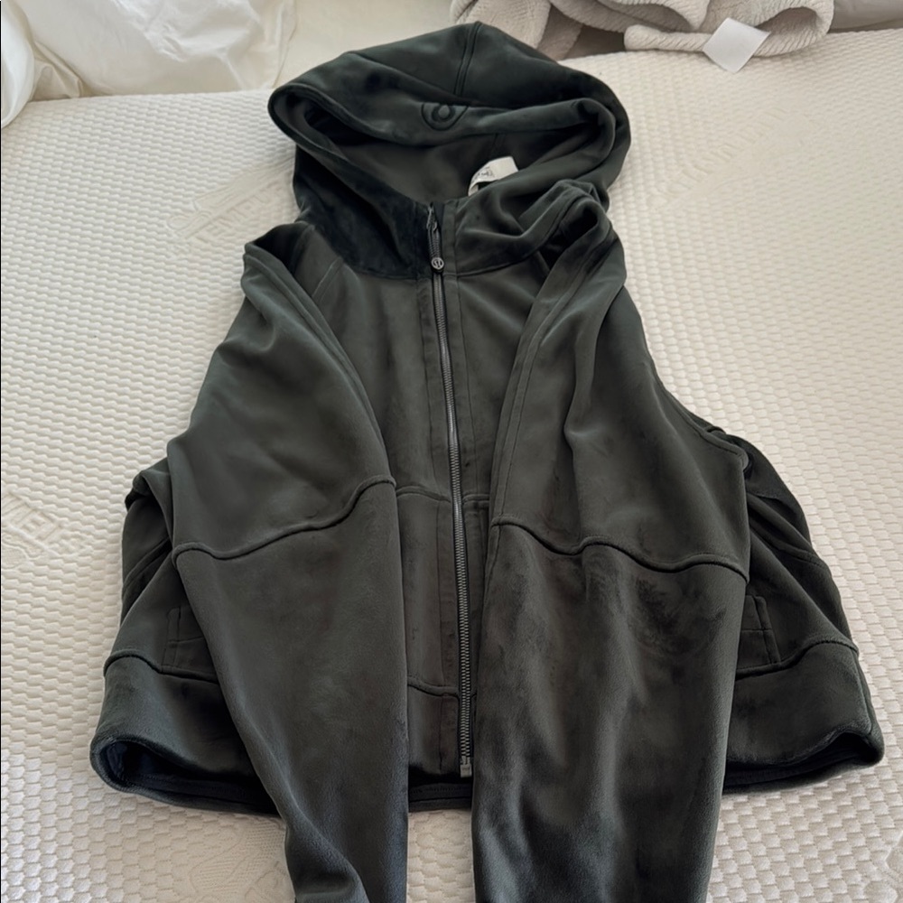 Lululemon oversized scuba full zip black pine XS